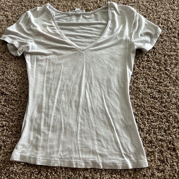 Tops - Basic White T with V neck